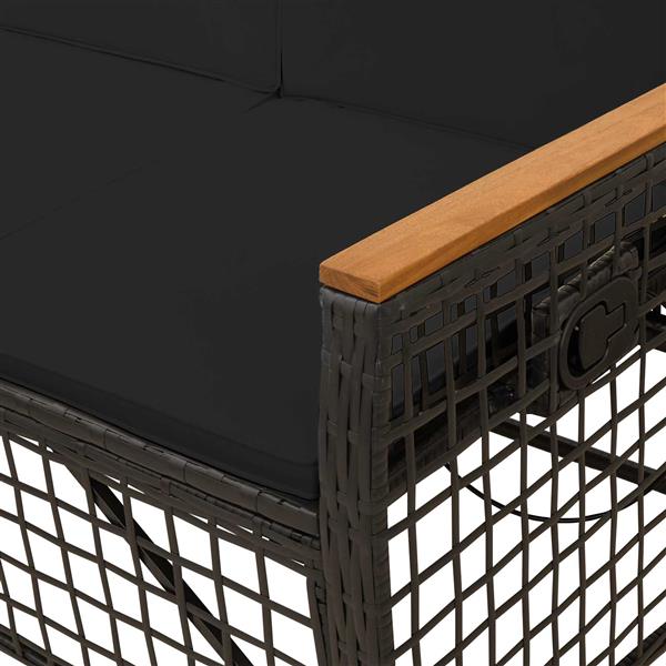 Grote foto vidaxl tuin ligbank set zwart 164 x 164 x 112 cm poly rattan tuin en terras tuinmeubelen