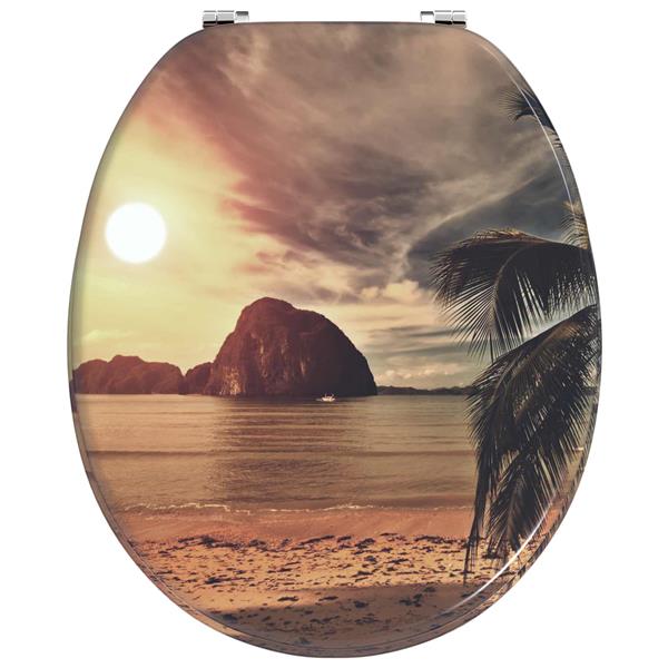 Grote foto vidaxl zachte sluit toiletbril oranje 44 x 38 cm mdf plaat doe het zelf en verbouw sanitair