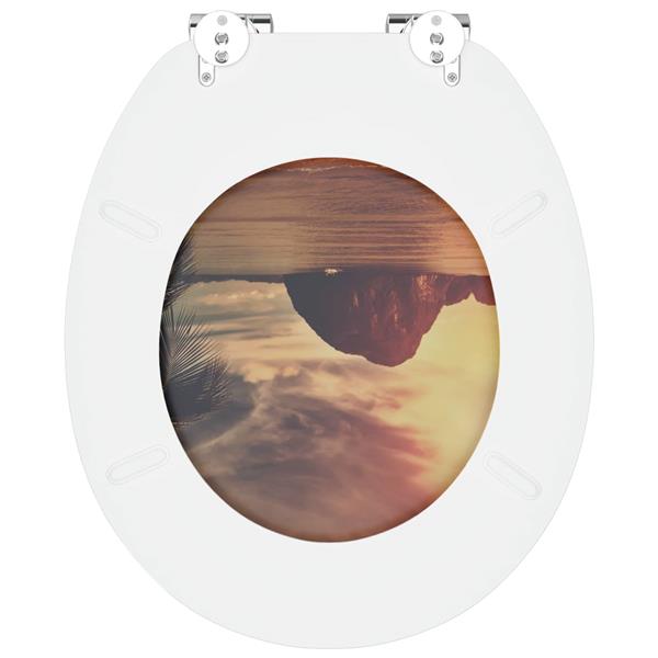 Grote foto vidaxl zachte sluit toiletbril oranje 44 x 38 cm mdf plaat doe het zelf en verbouw sanitair