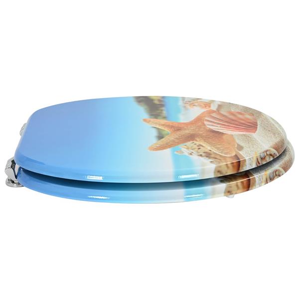 Grote foto vidaxl zachte sluit toiletbril lichtblauw 44 x 38 cm mdf plaat doe het zelf en verbouw sanitair