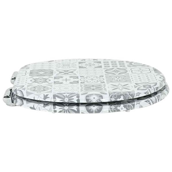 Grote foto vidaxl zachte sluit toiletbril blauw en wit porselein 44 x 38 cm doe het zelf en verbouw sanitair