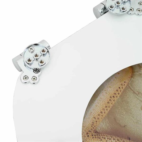 Grote foto vidaxl zachte sluit toiletbril geel en wit 44 x 38 cm mdf plaat doe het zelf en verbouw sanitair