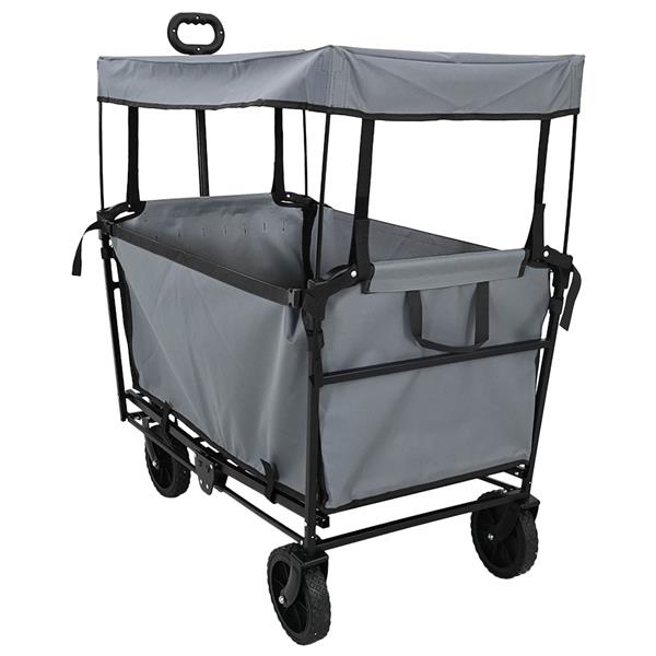 Grote foto vidaxl vouwbare handtrolley grijs 105 x 56.5 x 116 cm oxford stof doe het zelf en verbouw gereedschappen en machines