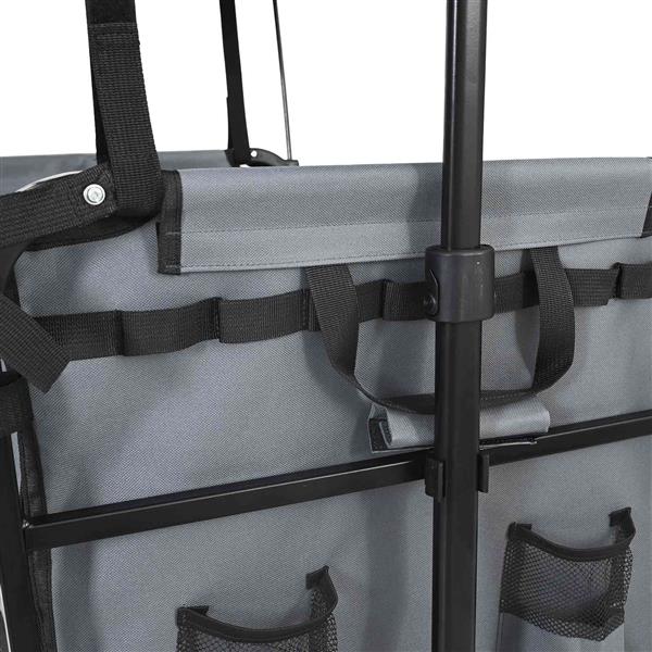 Grote foto vidaxl vouwbare handtrolley grijs 105 x 56.5 x 116 cm oxford stof doe het zelf en verbouw gereedschappen en machines