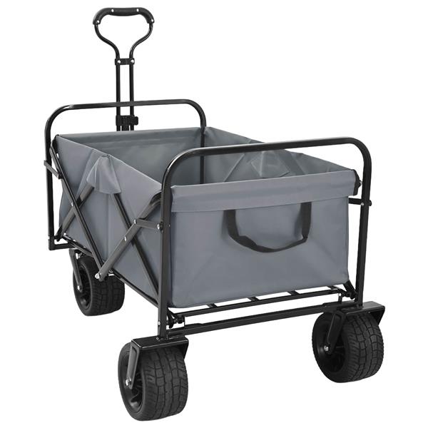 Grote foto vidaxl vouwbare handtrolley grijs 89 x 63 x 96 cm doe het zelf en verbouw gereedschappen en machines