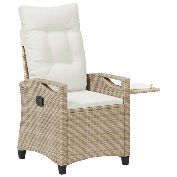 Grote foto vidaxl verstelbare tuinstoel beige en cr me 56 x 60 x 112 cm tuin en terras tuinmeubelen