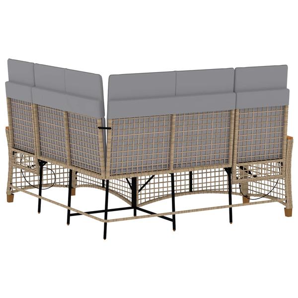 Grote foto vidaxl tuin ligbank set beige en licht grijs 164 x 164 x 112 cm tuin en terras tuinmeubelen