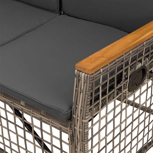 Grote foto vidaxl tuin ligbank set grijs en donkergrijs 164 x 164 x 112 cm tuin en terras tuinmeubelen