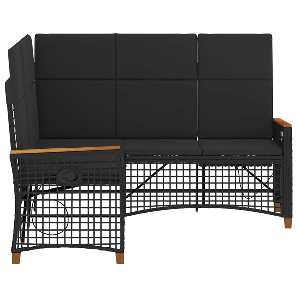 Grote foto vidaxl tuin ligbank set zwart 164 x 164 x 112 cm poly rattan tuin en terras tuinmeubelen