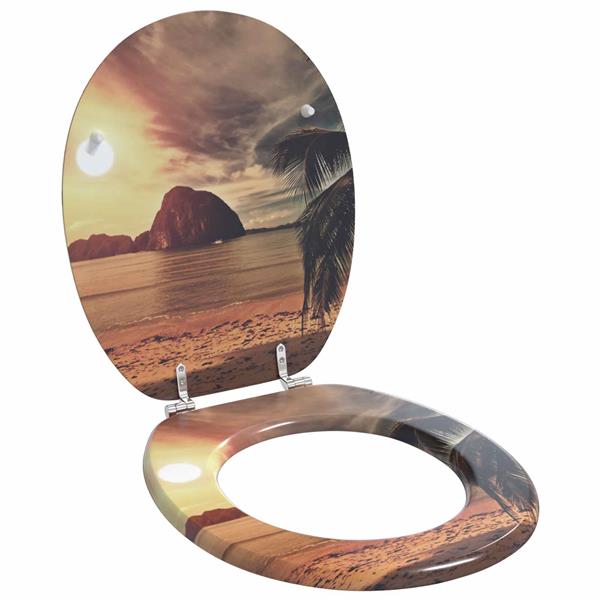 Grote foto vidaxl zachte sluit toiletbril oranje 44 x 38 cm mdf plaat doe het zelf en verbouw sanitair