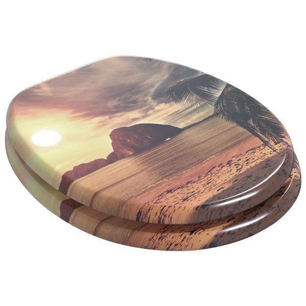 Grote foto vidaxl zachte sluit toiletbril oranje 44 x 38 cm mdf plaat doe het zelf en verbouw sanitair