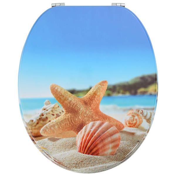 Grote foto vidaxl zachte sluit toiletbril lichtblauw 44 x 38 cm mdf plaat doe het zelf en verbouw sanitair