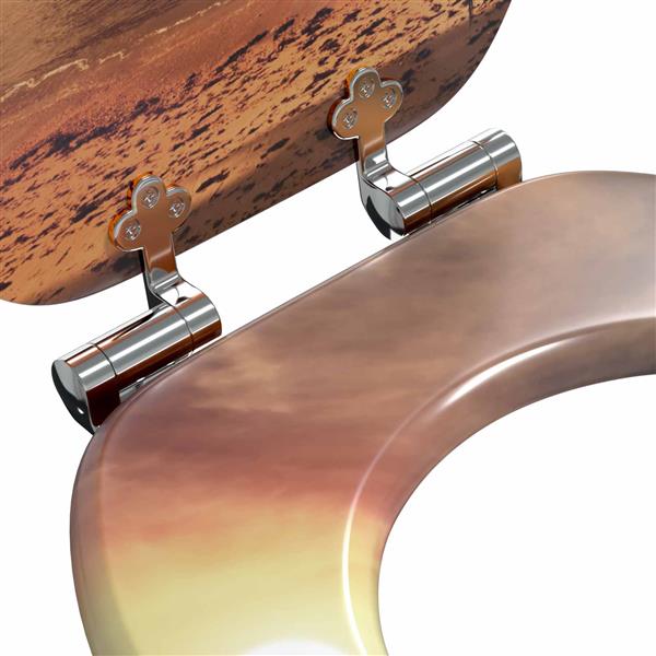 Grote foto vidaxl zachte sluit toiletbril oranje 44 x 38 cm mdf plaat doe het zelf en verbouw sanitair