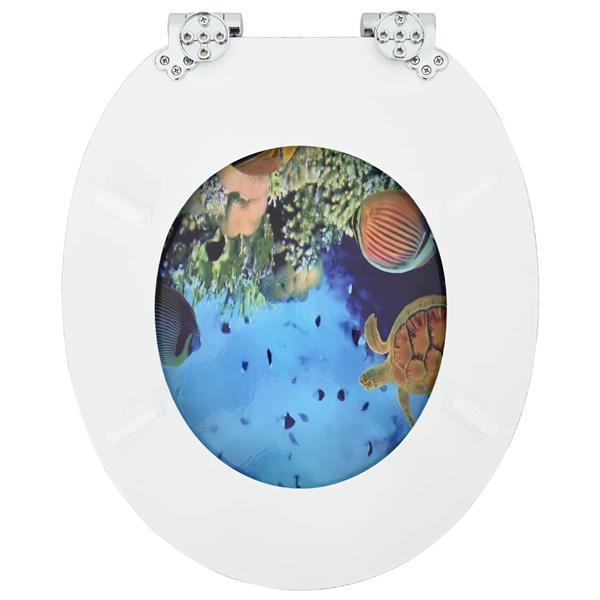 Grote foto vidaxl zachte sluit toiletbril diep zee blauw 44 x 38 cm mdf plaat doe het zelf en verbouw sanitair