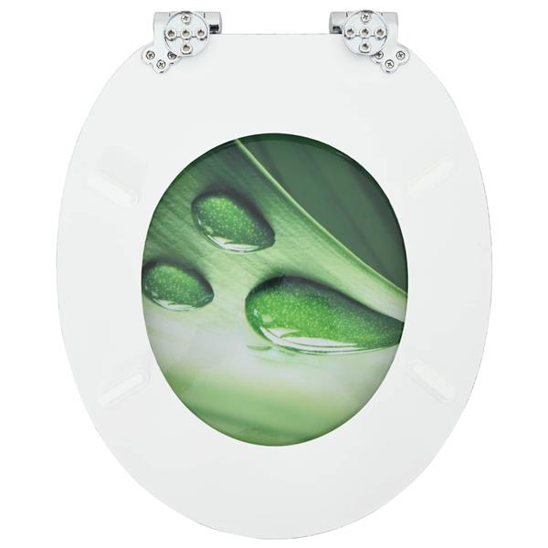 Grote foto vidaxl zachte sluit toiletbril groene druppel 44 x 38 cm mdf plaat doe het zelf en verbouw sanitair