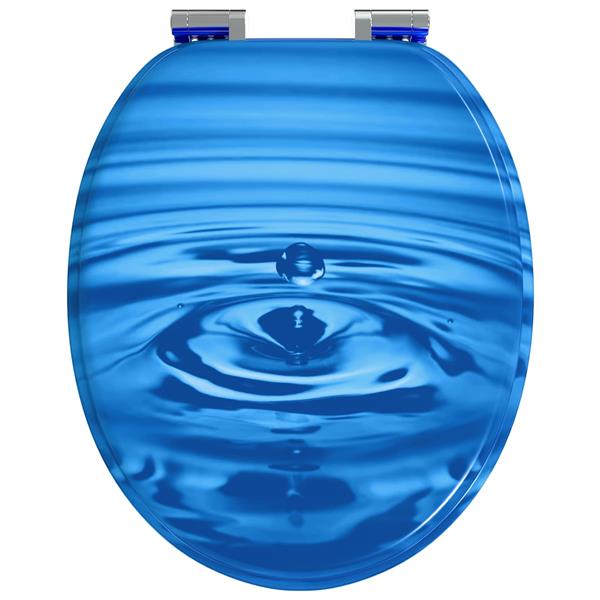 Grote foto vidaxl zachte sluit toiletbril blauwe druppel 44 x 38 cm mdf plaat doe het zelf en verbouw sanitair