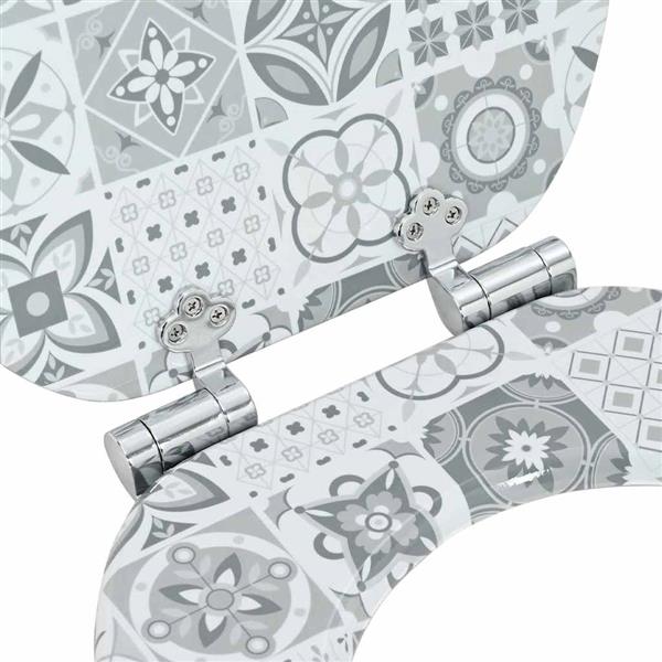 Grote foto vidaxl zachte sluit toiletbril blauw en wit porselein 44 x 38 cm doe het zelf en verbouw sanitair