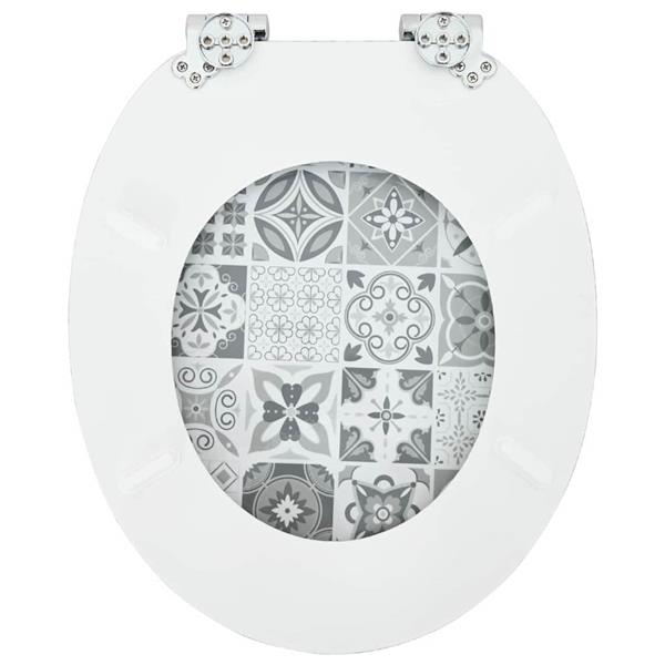 Grote foto vidaxl zachte sluit toiletbril blauw en wit porselein 44 x 38 cm doe het zelf en verbouw sanitair