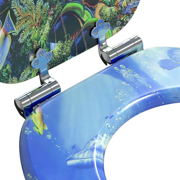 Grote foto vidaxl zachte sluit toiletbril blauw 44 x 38 cm mdf plaat doe het zelf en verbouw sanitair