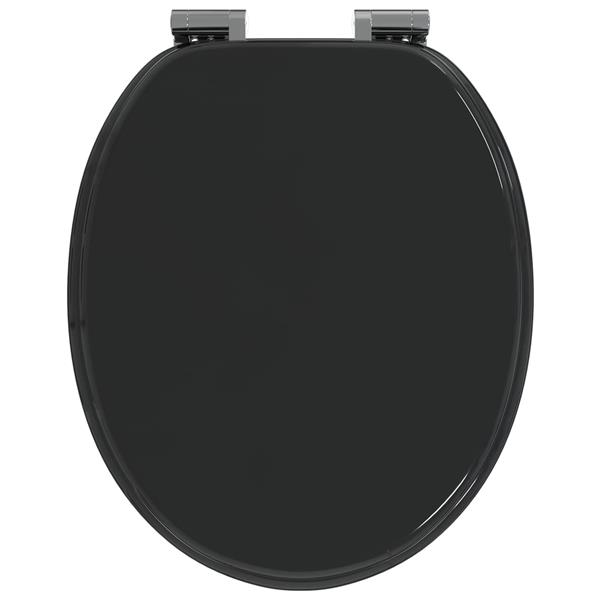 Grote foto vidaxl zachte sluit toiletbril zwart 44 x 38 cm mdf plaat doe het zelf en verbouw sanitair