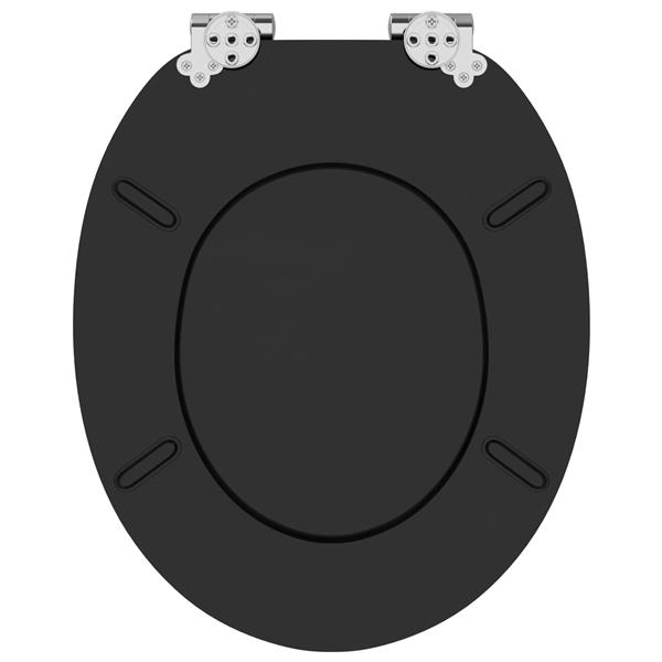 Grote foto vidaxl zachte sluit toiletbril zwart 44 x 38 cm mdf plaat doe het zelf en verbouw sanitair