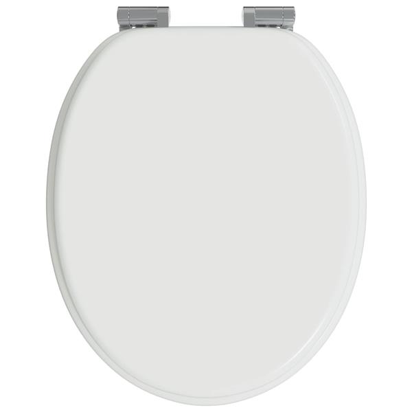 Grote foto vidaxl zachte sluit toiletbril wit 44 x 38 cm mdf plaat doe het zelf en verbouw sanitair