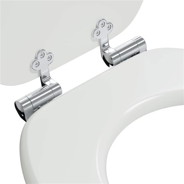 Grote foto vidaxl zachte sluit toiletbril wit 44 x 38 cm mdf plaat doe het zelf en verbouw sanitair