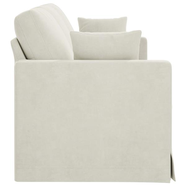 Grote foto vidaxl bank cr me 198 x 78 x 80 cm fluweel huis en inrichting bankstellen