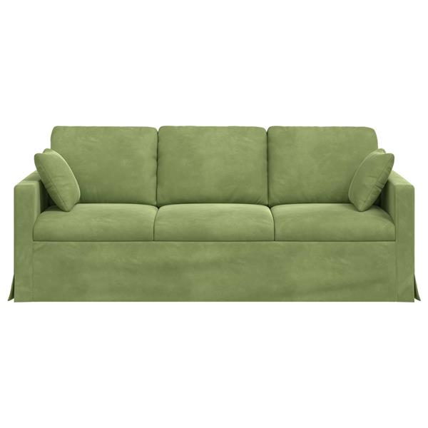 Grote foto vidaxl bank lichtgroen 198 x 78 x 80 cm fluweel huis en inrichting bankstellen