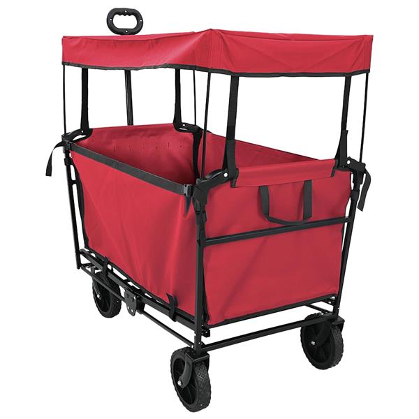 Grote foto vidaxl vouwbare handtrolley rood 105 x 56.5 x 116 cm oxford stof doe het zelf en verbouw gereedschappen en machines