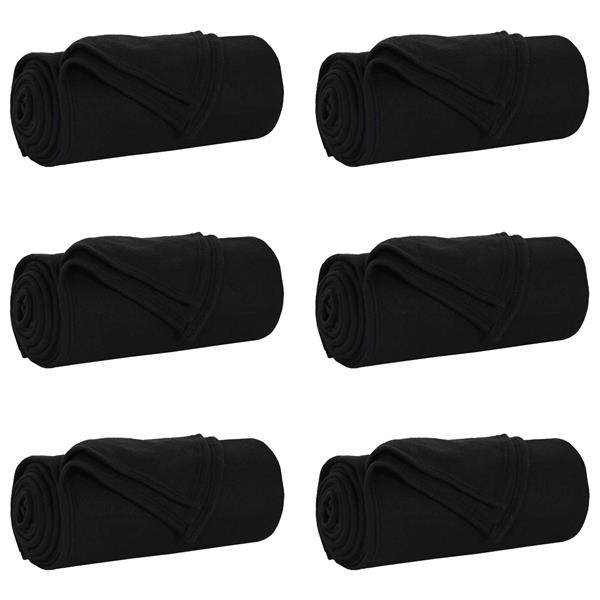 Grote foto vidaxl kleden 6 pcs zwart 240 x 220 cm fleece huis en inrichting bedden