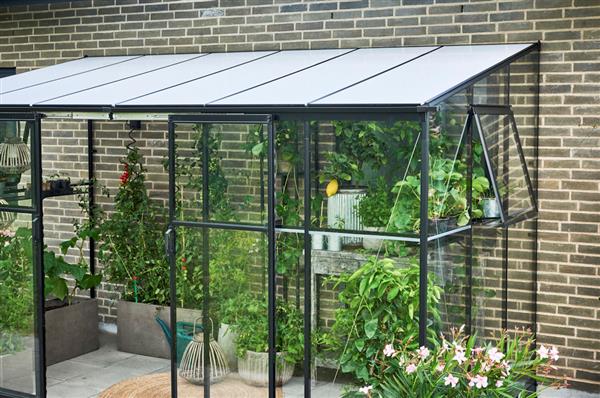 Grote foto muurkas qube lt 612 zwart vg 3mm pc 6 mm tuin en terras tuinhuisjes en blokhutten