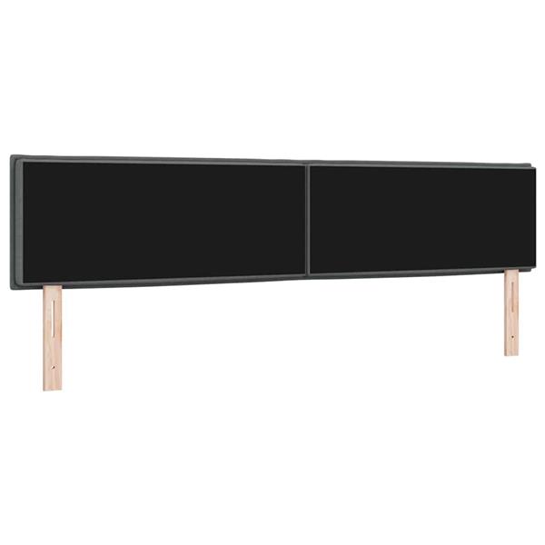 Grote foto vidaxl hoofdbord met hoofdeinde donkergrijs 200 cm nep leer antiek en kunst stoelen en banken