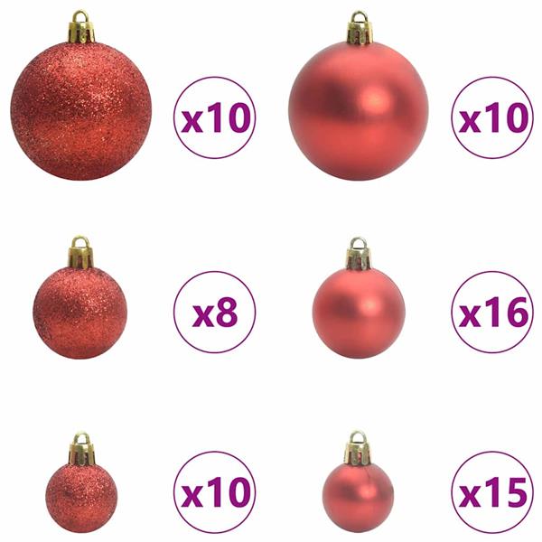 Grote foto vidaxl kerstbal set met 300 led 120 pcs rood kunststof diversen overige diversen