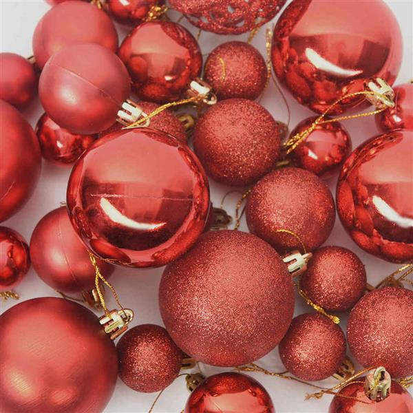 Grote foto vidaxl kerstbal set met 300 led 120 pcs rood kunststof diversen overige diversen