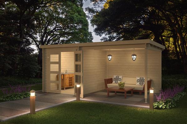 Grote foto blokhut met overkapping helena 472x230 vuren tuin en terras tuinhuisjes en blokhutten