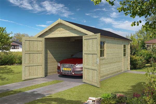 Grote foto garage dillon 300x540 vuren tuin en terras tuinhuisjes en blokhutten