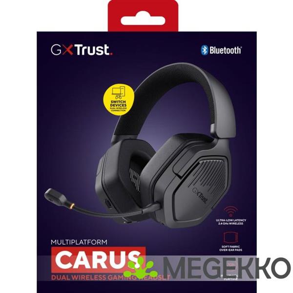 Grote foto trust gxt 493 carus draadloos zwart audio tv en foto koptelefoons