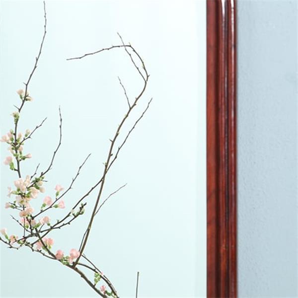 Grote foto getoogde mahonie schouwspiegel met gestoken onderhoeken en kroon no.361835 antiek en kunst spiegels