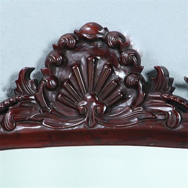 Grote foto getoogde mahonie schouwspiegel met gestoken onderhoeken en kroon no.361835 antiek en kunst spiegels