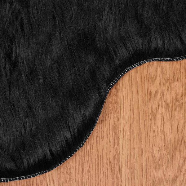 Grote foto vidaxl tapijt van imitatie tafalla zwart 50 x 80 cm polyester huis en inrichting vloerbedekking en kleden