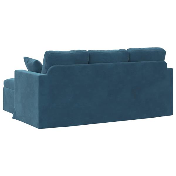 Grote foto vidaxl bank blauw 198 x 134 x 80 cm fluweel huis en inrichting bankstellen