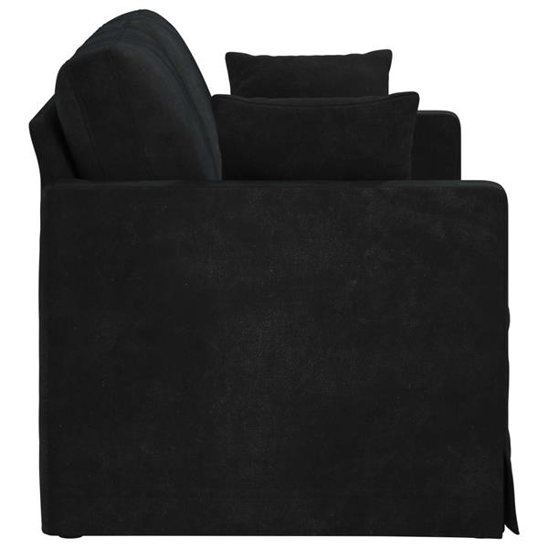 Grote foto vidaxl bank zwart 138 x 78 x 80 cm fluweel huis en inrichting bankstellen
