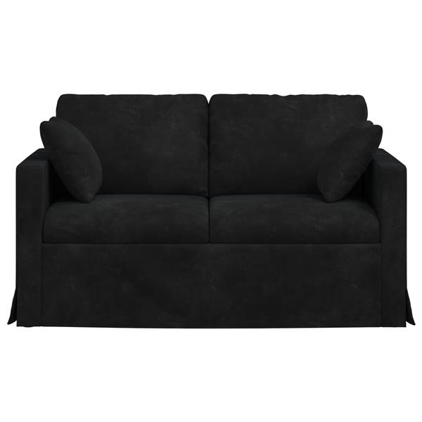 Grote foto vidaxl bank zwart 138 x 78 x 80 cm fluweel huis en inrichting bankstellen