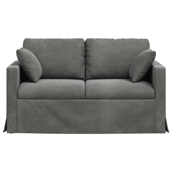 Grote foto vidaxl bank donkergrijs 138 x 78 x 80 cm fluweel huis en inrichting bankstellen