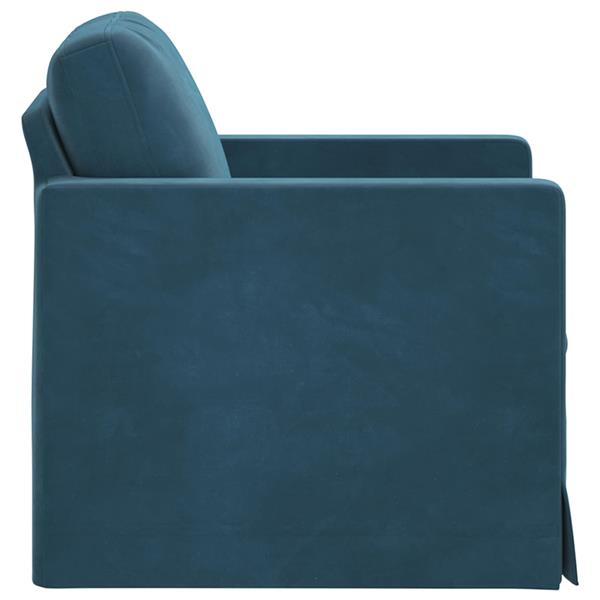 Grote foto vidaxl bank blauw 78 x 78 x 80 cm fluweel huis en inrichting bankstellen