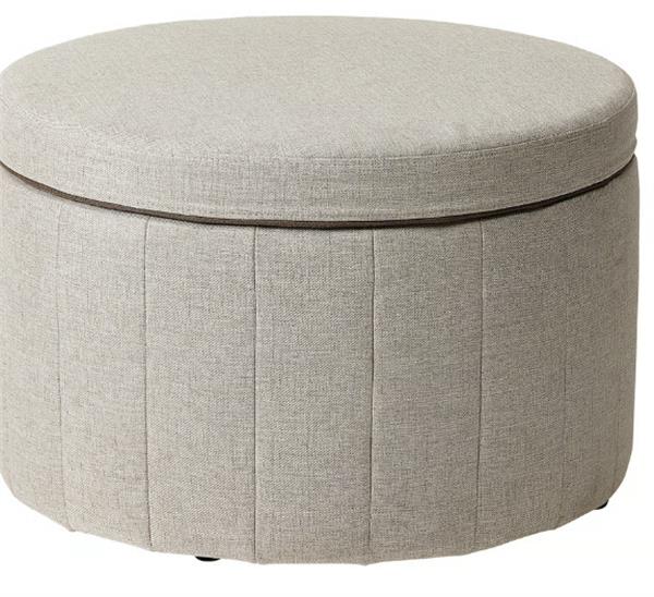 Grote foto beige poef met opbergruimte zo goed als nieuw huis en inrichting voetenbanken en poefen