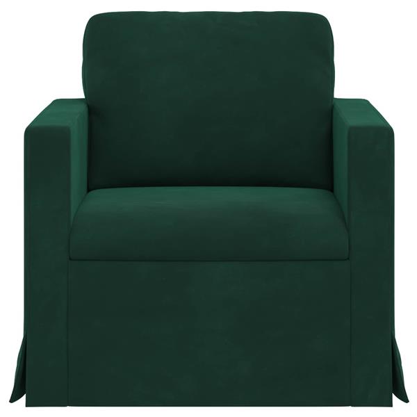 Grote foto vidaxl bank donkergroen 78 x 78 x 80 cm fluweel huis en inrichting bankstellen