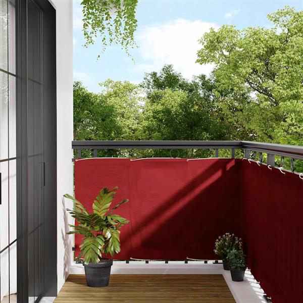 Grote foto vidaxl balkonscherm rood 90x700 cm 100 polyester oxford tuin en terras overige tuin en terras