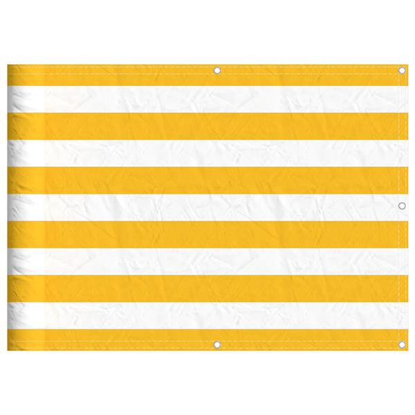 Grote foto vidaxl balkonscherm geel en wit gestreept 75x1000 cm tuin en terras overige tuin en terras